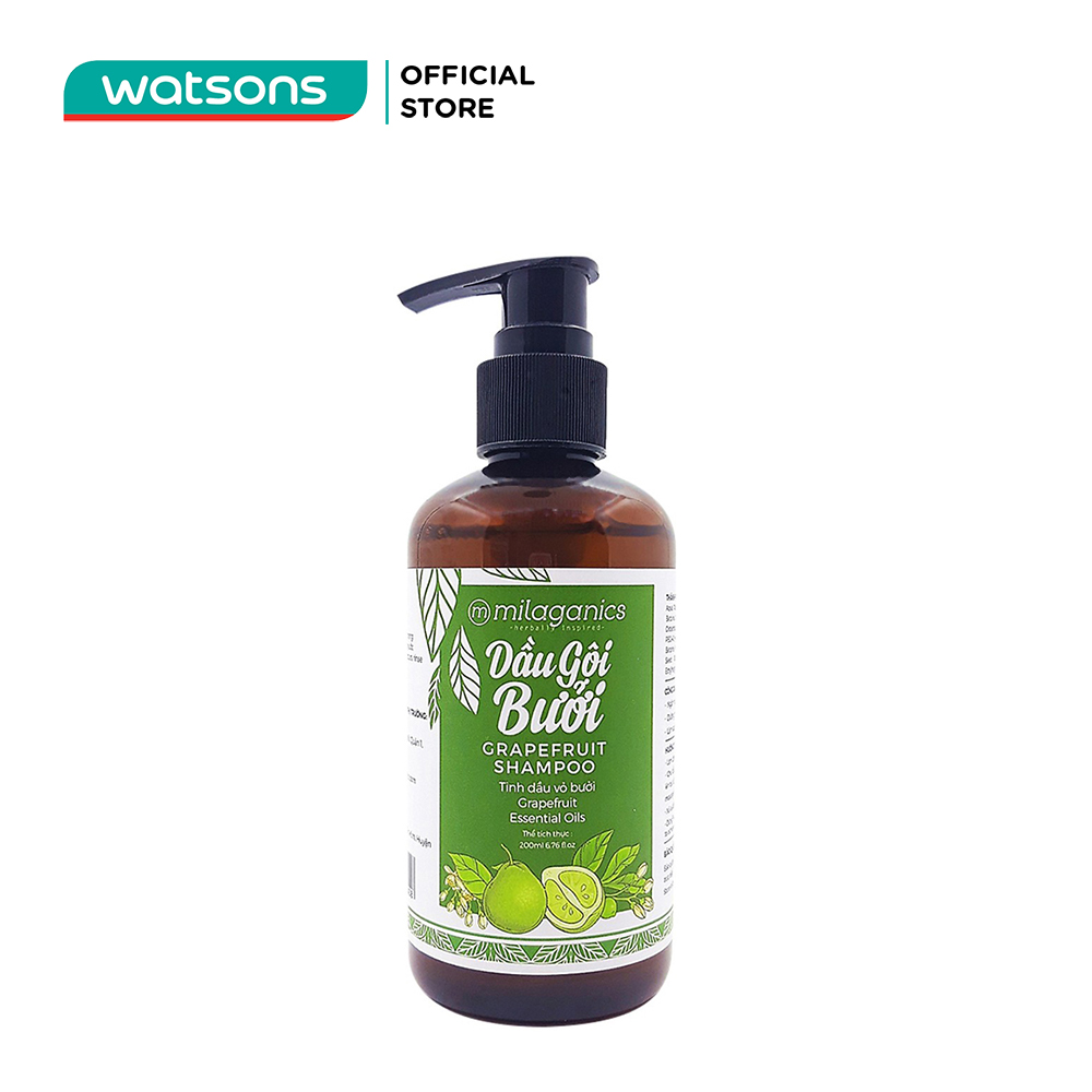 [MUA LÀ CÓ QUÀ] Dầu Gội Milaganics Grapefruit Shampoo Bưởi Ngừa Rụng Tóc 200ml