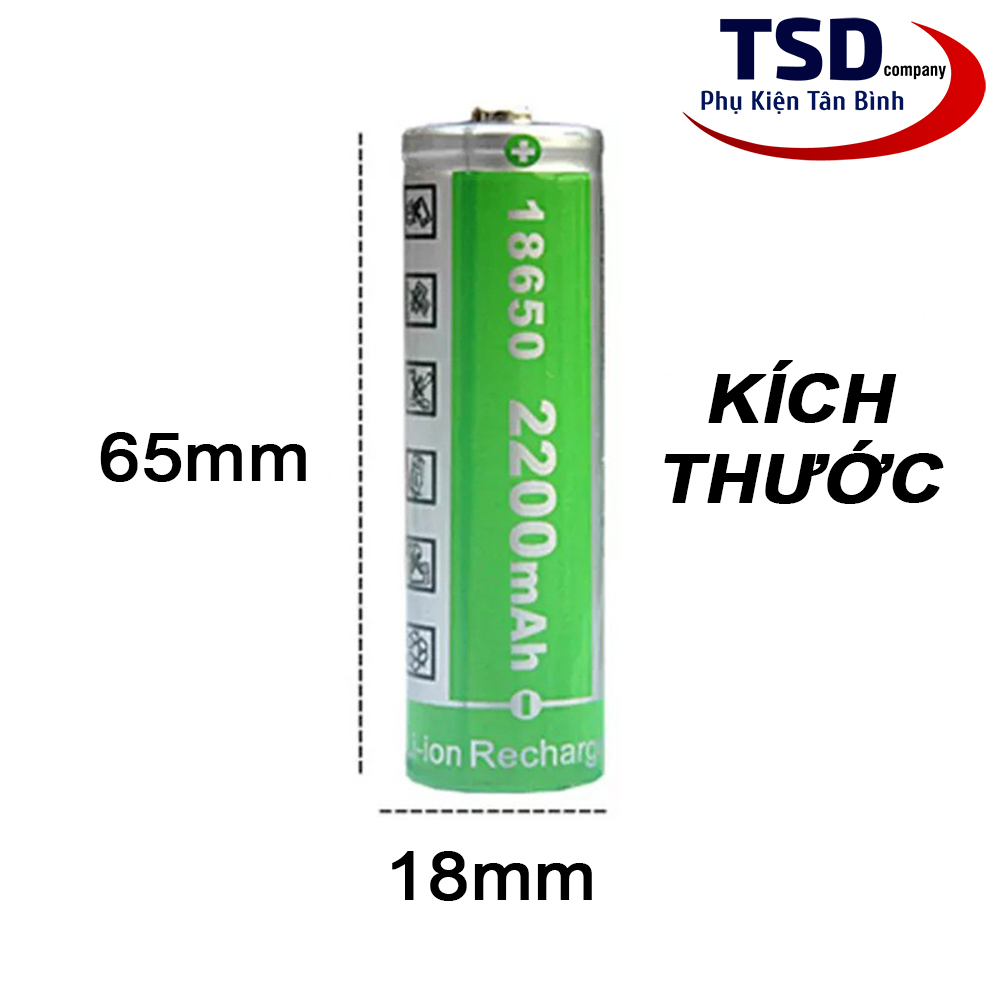 Pin 18650 Lithium-ion 18650 4.2V Dung Lượng 2200mAh