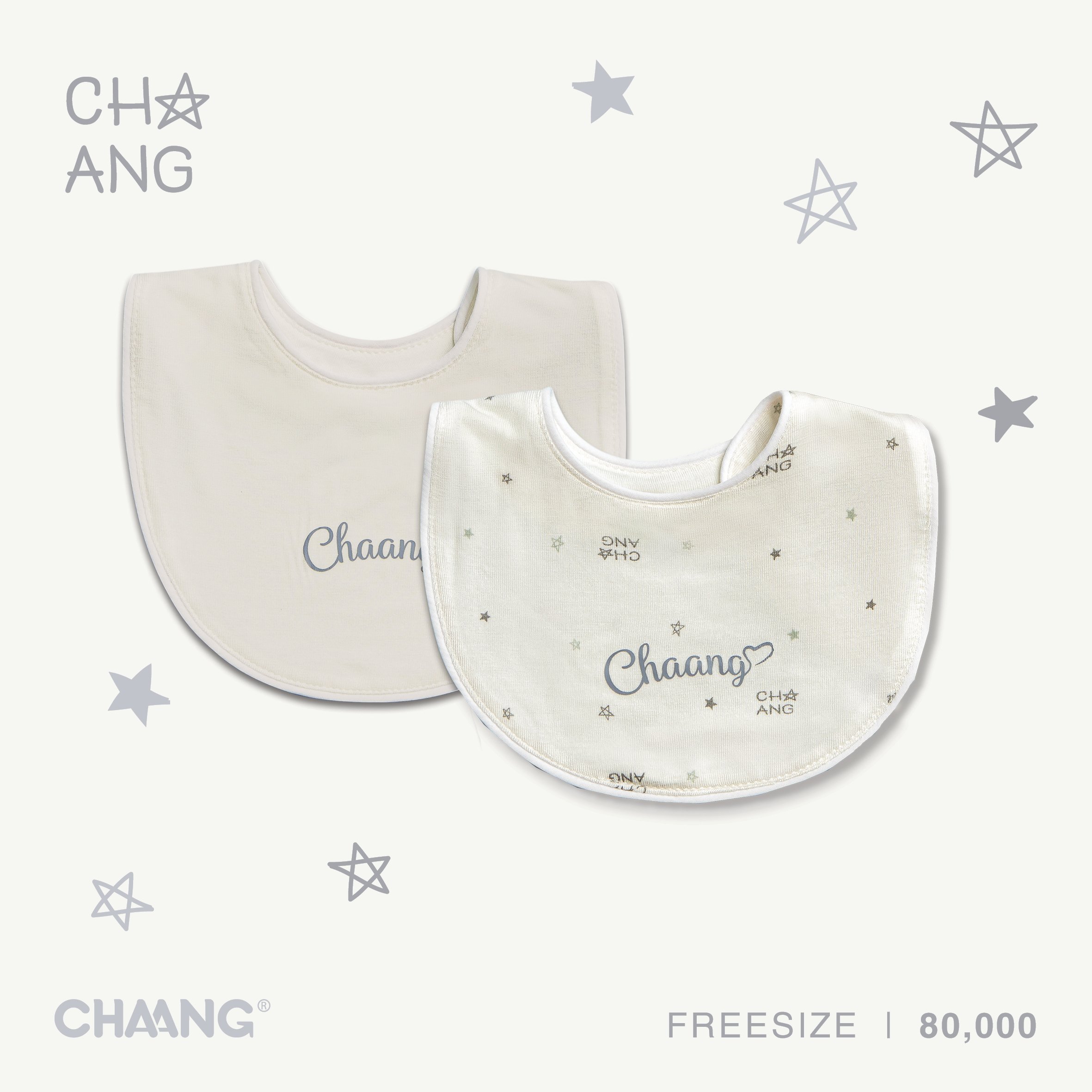 Set 2 yếm tròn sơ sinh họa tiết Chaang
