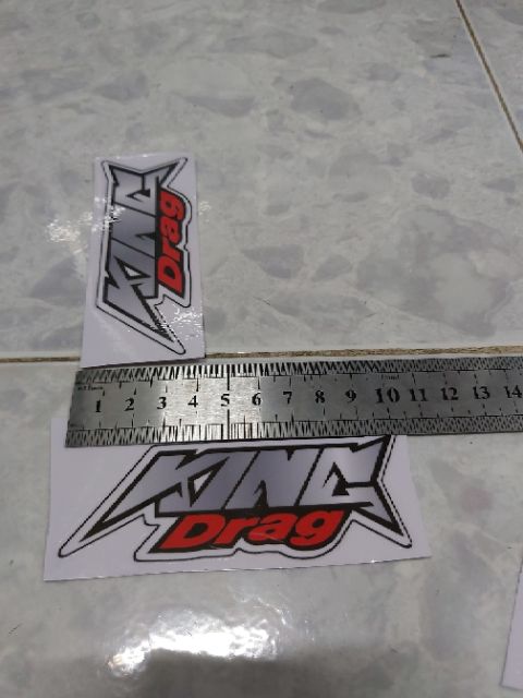 Combo 2 Tem Decal King Drag Màu Xám Giá Rẻ Dán Xe