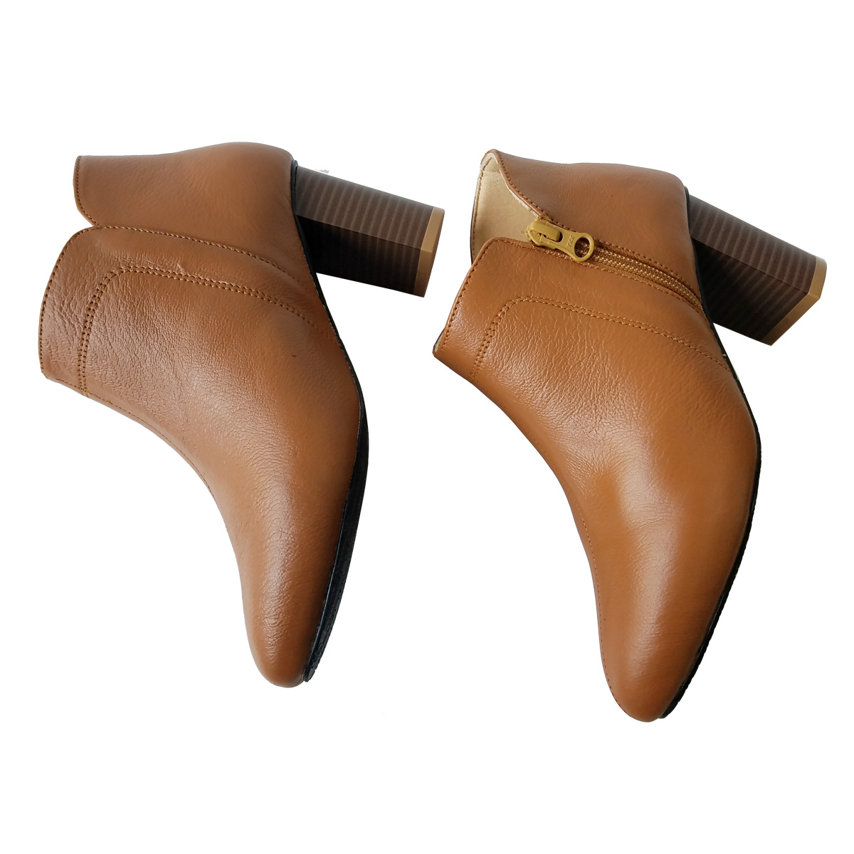 Giày Boot nữ Cổ Thấp BIGBEN Da Bò Cao 7 phân BTN7