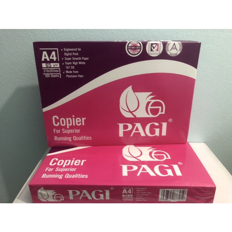 Giấy in A4 PAGI hồng 65gsm