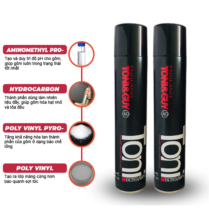 Gôm xịt tóc nam  Tony& Guy 320ml