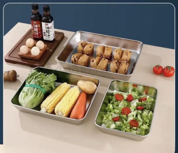 KHAY CHỮ NHẬT INOX 304 Size Lớn