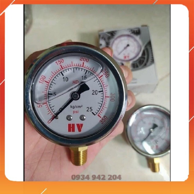 Đồng hồ đo áp suất mặt dầu 25 kg