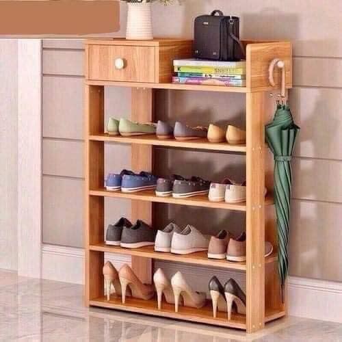 Kệ Giầy Gỗ 5 Tầng Có Ngăn Kéo