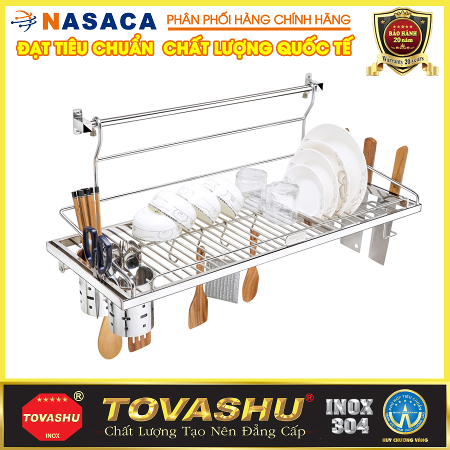 Kệ sóng chén treo inox 304 TOVASHU 304-9TC1