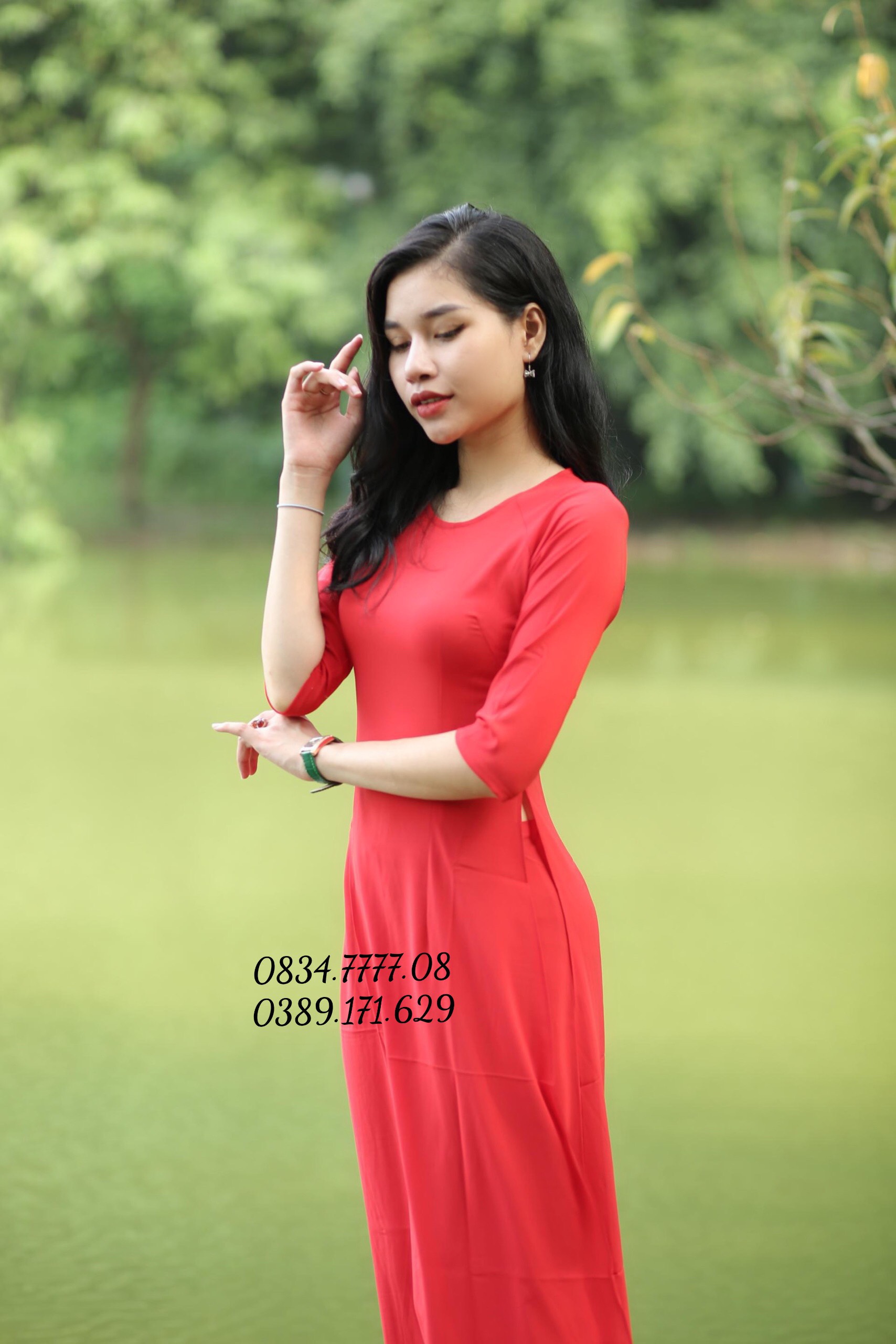 {Siêu Rẻ} Áo Dài Trơn Đồng Phục Công Sở 2 Tà Lụa Nhật [Không Kèm Quần]