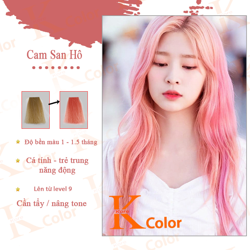 Thuốc nhuộm tóc CAM SAN HÔ  kcolor