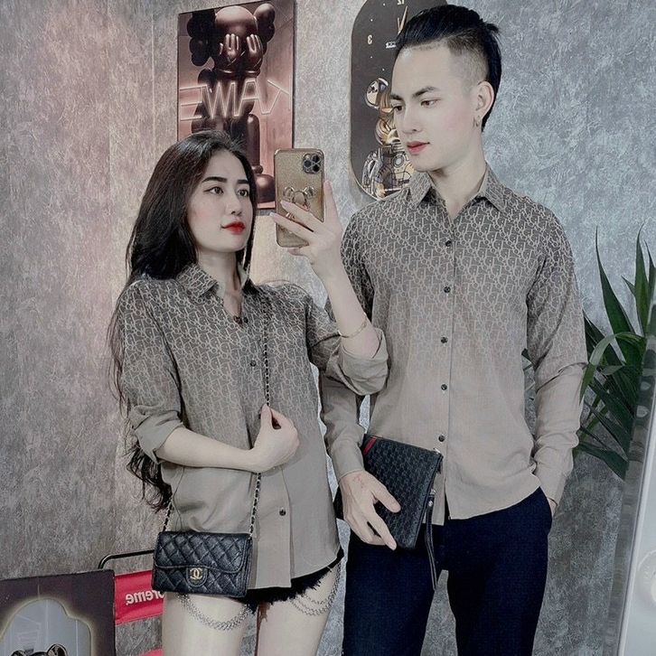 Áo sơ mi nam tay dài vải đũi phối loang in họa tiết nổi hot trend mẫu mới cao cấp