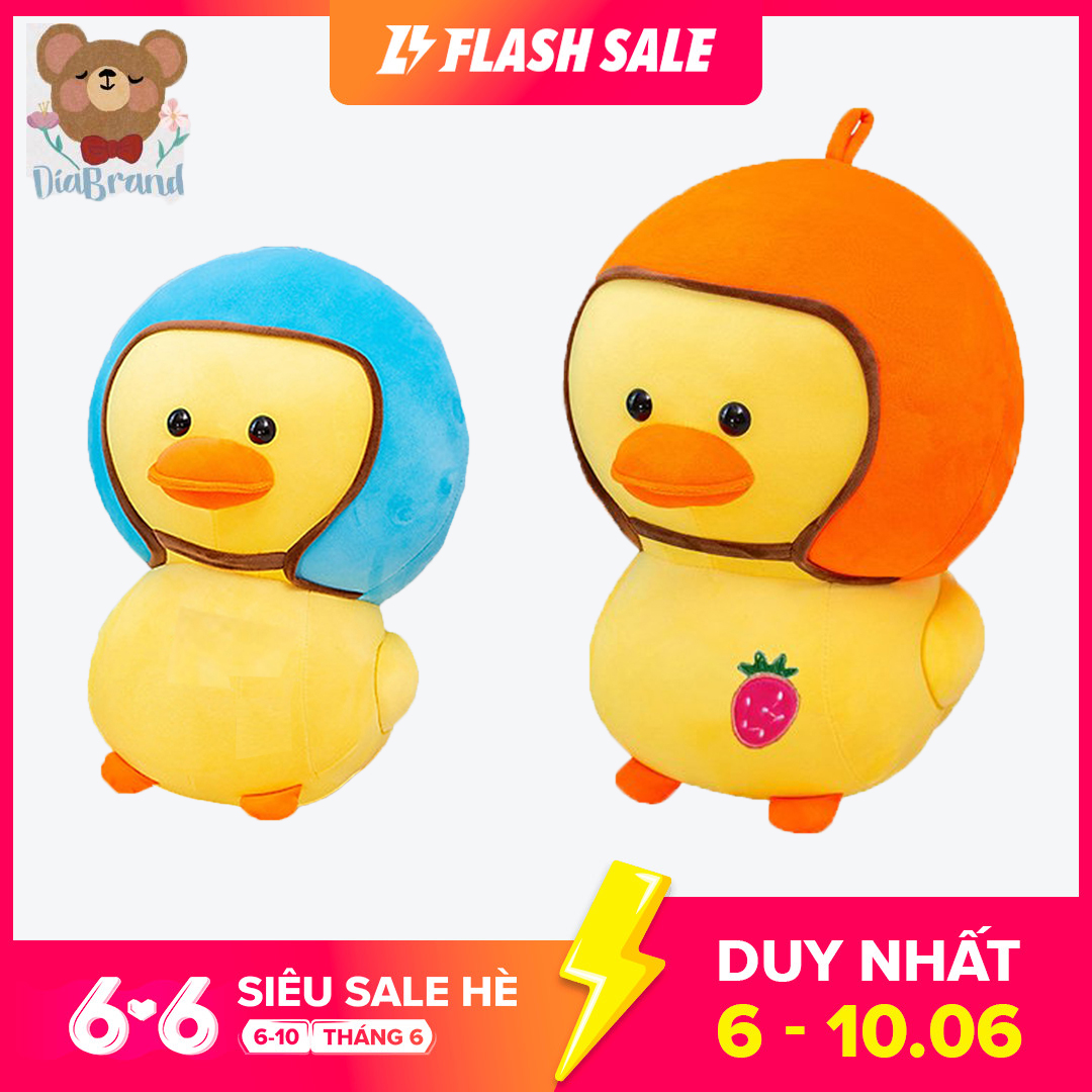 Gấu Bông Vịt Con Đội Nón Bảo Hiểm Siêu Cute