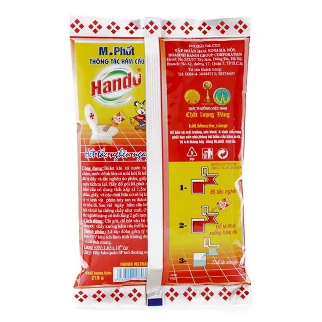 Gói thông tắc hầm cầu M.phốt Hando 215g