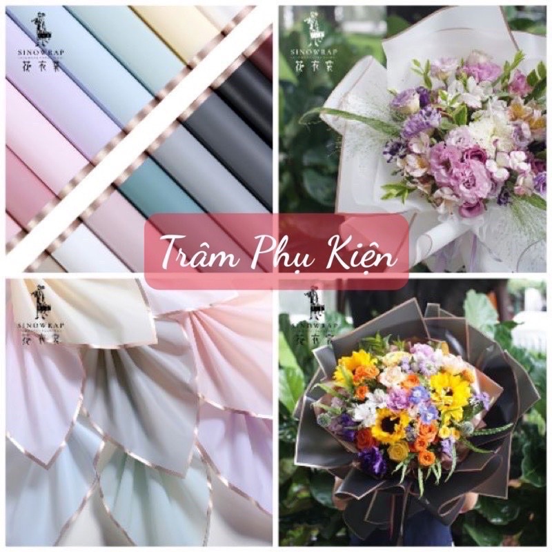Giấy bóng mờ viền đồng bó hoa (Tập20 tờ)