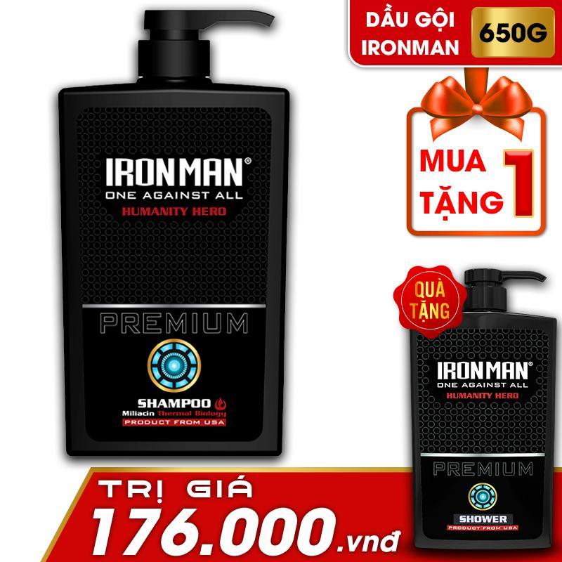 (MUA 1 TẶNG 1) Mua dầu gội nhiệt hương nước hoa Ironman Humanity 650g Tặng Sữa tắm nhiệt hương nước hoa Ironman Humanity 650g