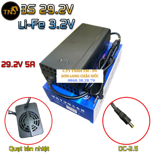 Sạc 8S 5A 29,2V dùng cho pin sắt Li-Fe 3,2V ( Dùng chung sạc 7S 29,4V)