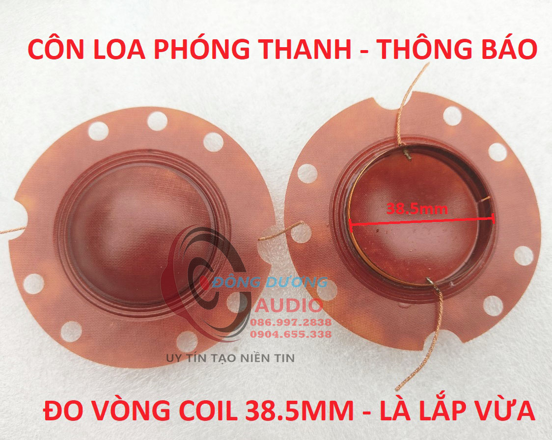 BỘ 10 CÁI COIL LOA PHÓNG THANH 38,5MM - DÙNG CHO LOA 15W 20W 30W