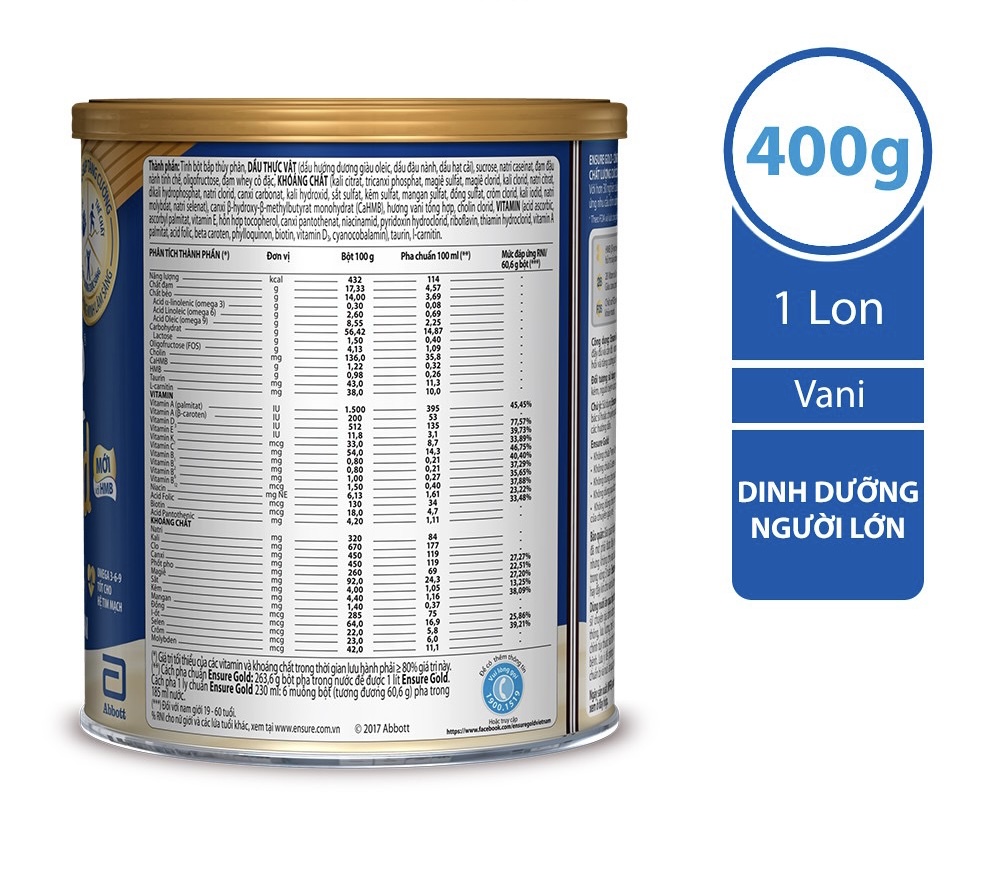 Sữa bột Ensure Gold Abbott (HMB) 400g