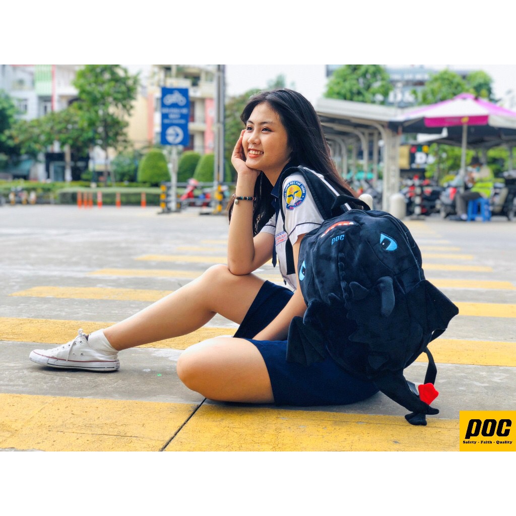 [HCM]Balo rồng vải nhung mịn màu đen