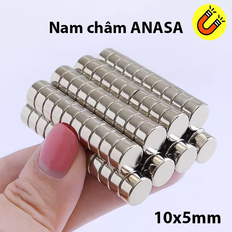 Nam châm đất hiếm 10x5mm mạ Niken lực từ N35