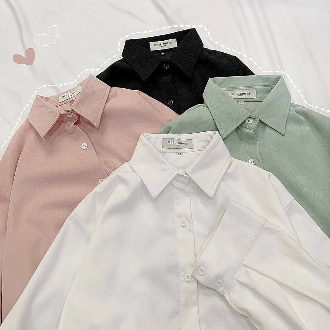 [YoloBoutique] SƠ MI FORM RỘNG UNISEX (ĐEN, TRẮNG, HỒNG, XANH)