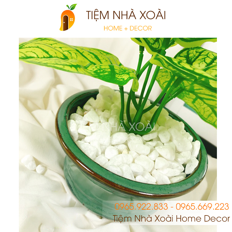 Sỏi Trắng Trang Trí (cỡ trung) chậu cây, lọ hoa, bể cá cảnh