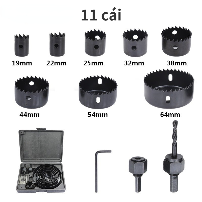 16 PCs 19mm-127mm gypsum Wood round spacer drill bit set alloy plastic hole saw drill bit
