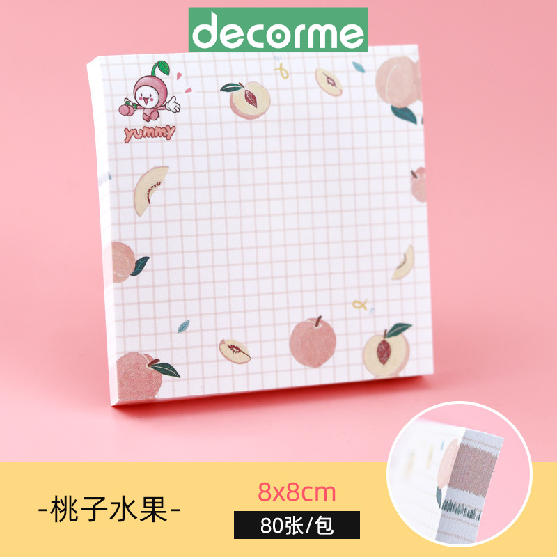 Giấy note ghi nhớ decorme dễ thương fruit 8*8cm tập 80 tờ