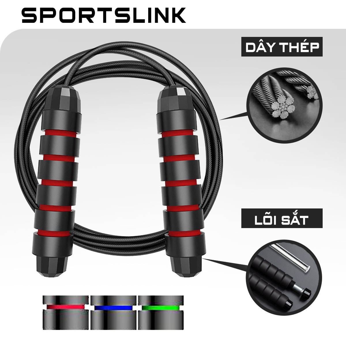 Dây nhảy thể dục Gymlink 2.7m - Có thanh tăng trọnG