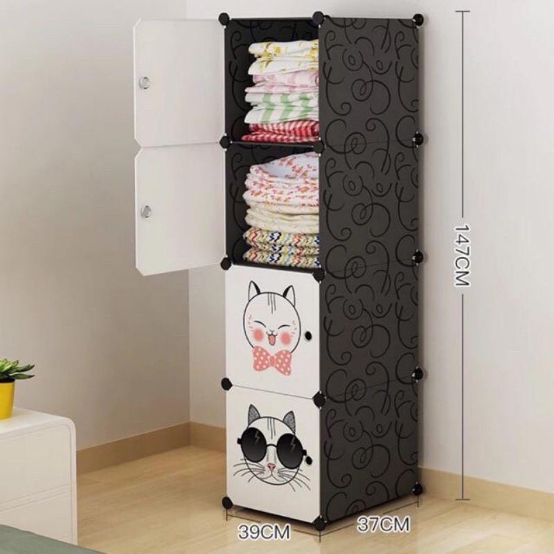 Tủ nhựa ghép 4 ngăn full ô kích thước 148x37 cm mẫu mã đa dạng nhiều màu sắc
