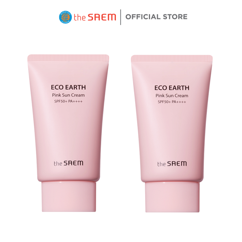 [Combo 2 sản phẩm] Kem chống nắng The Saem Eco Earth Pink Sun Cream 50g + Kem chống nắng Pink Not for sale 50g