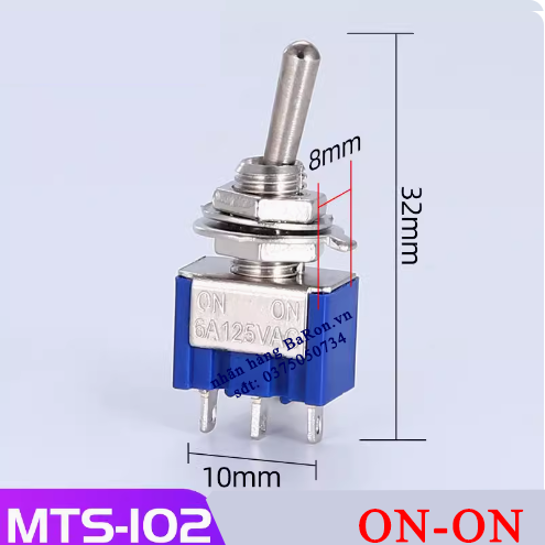 Công tắc ON-OFF-ON 125V/6A 3 chân 3 chế độ (nhiều lựa chọn khác)