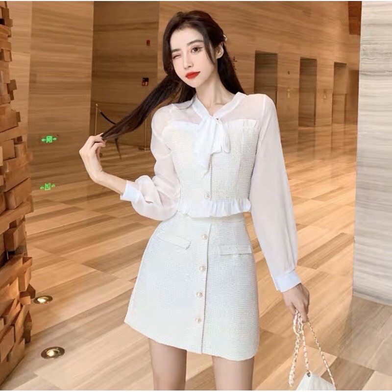 Áo sơ mi tay dài voan phong cách Hàn Quốc( kèm ảnh thật)