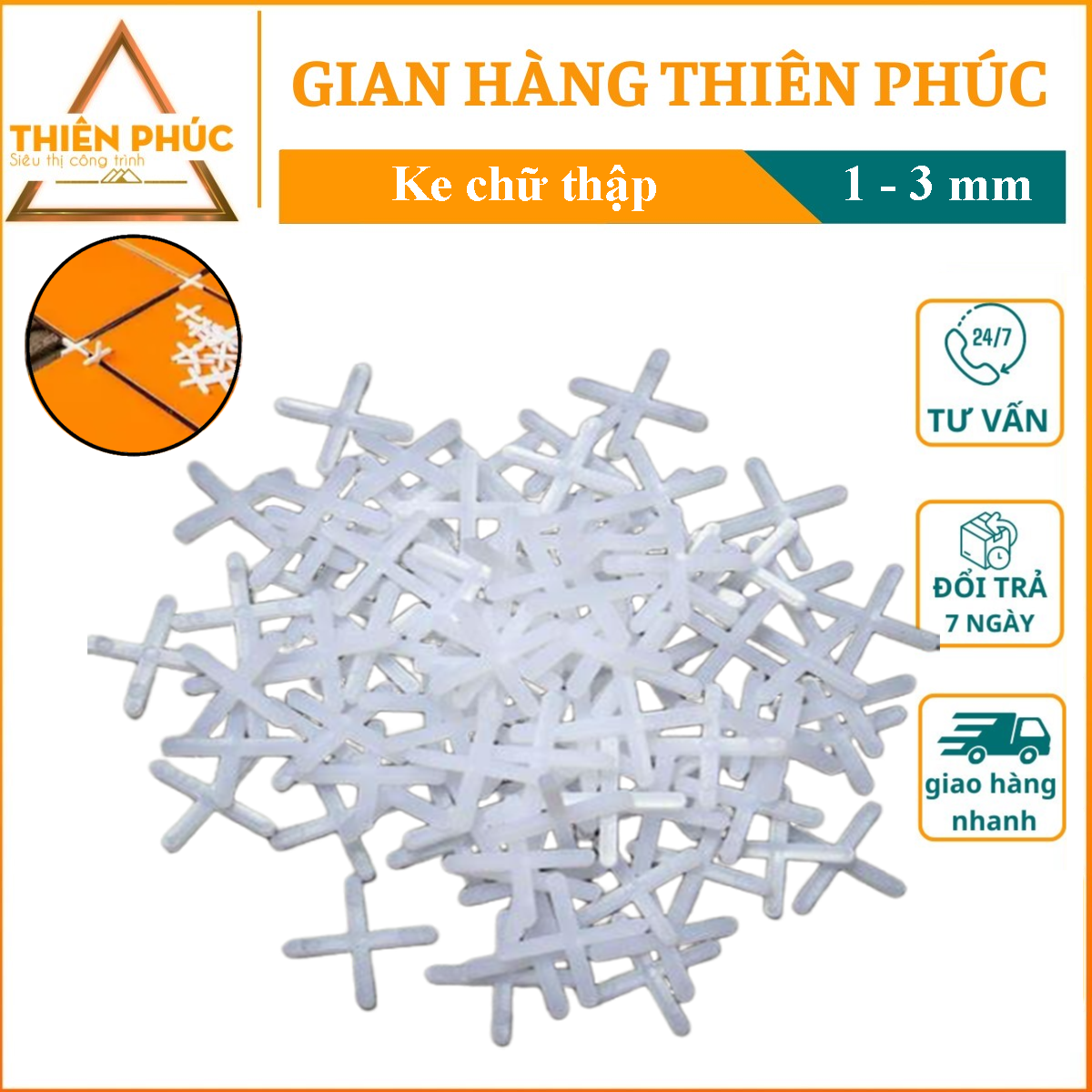 Ke ron chữ thập ốp lát gạch, bịch ke lát gạch 100 cái