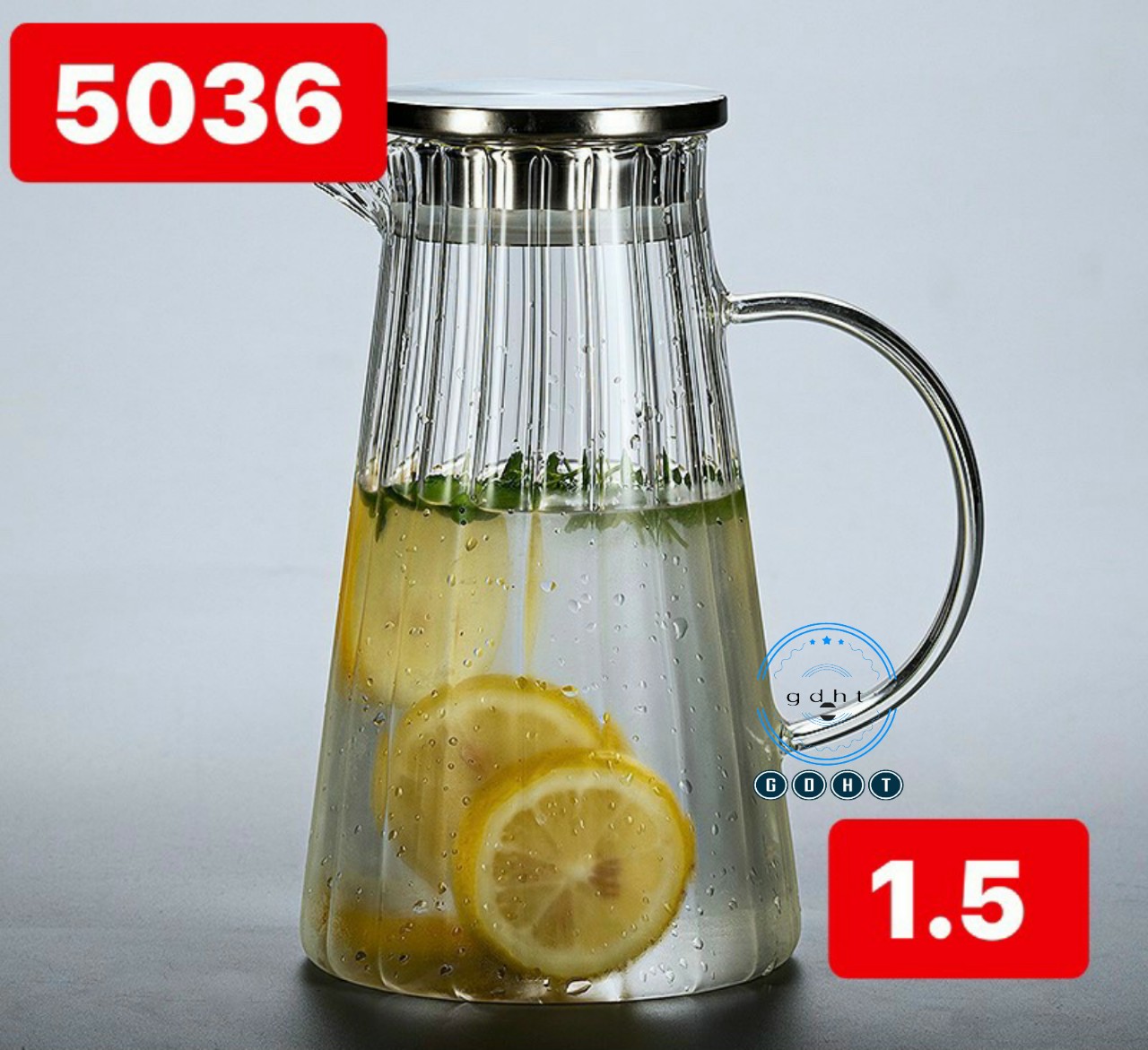 Bình Nước Thủy Tinh Chịu Nhiệt 1.5L Đun Được