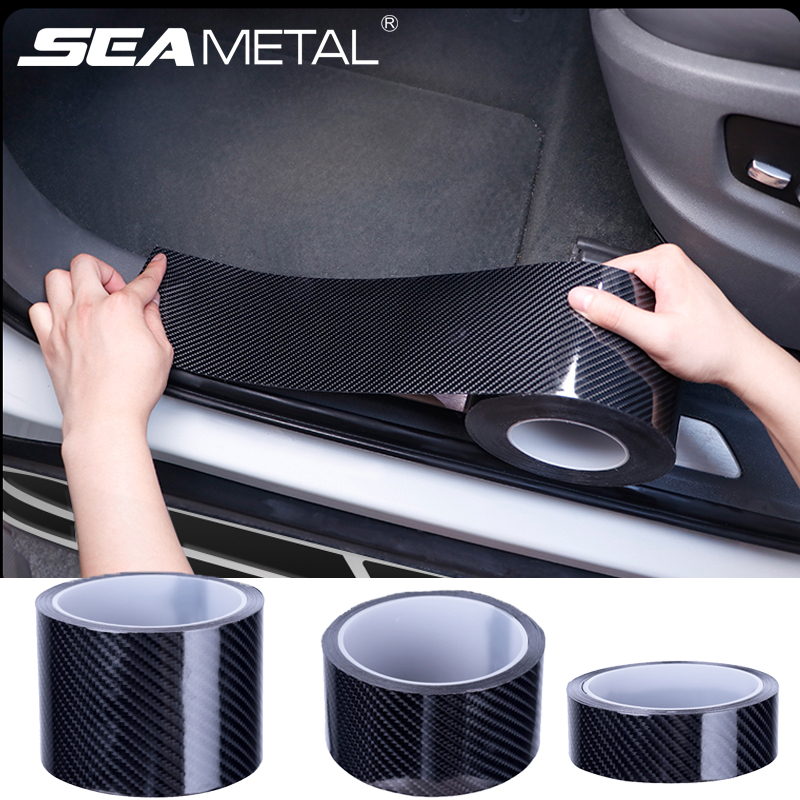 Dải dán cửa ô tô SEAMETAL bằng sợi carbon 5D bảo vệ chống xước chống thấm nước-INTL