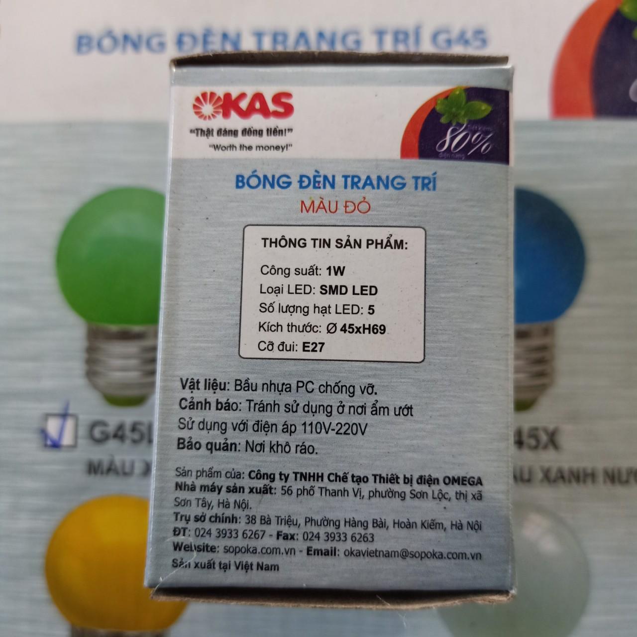 Bóng đèn led trang trí G45 1W OKAS