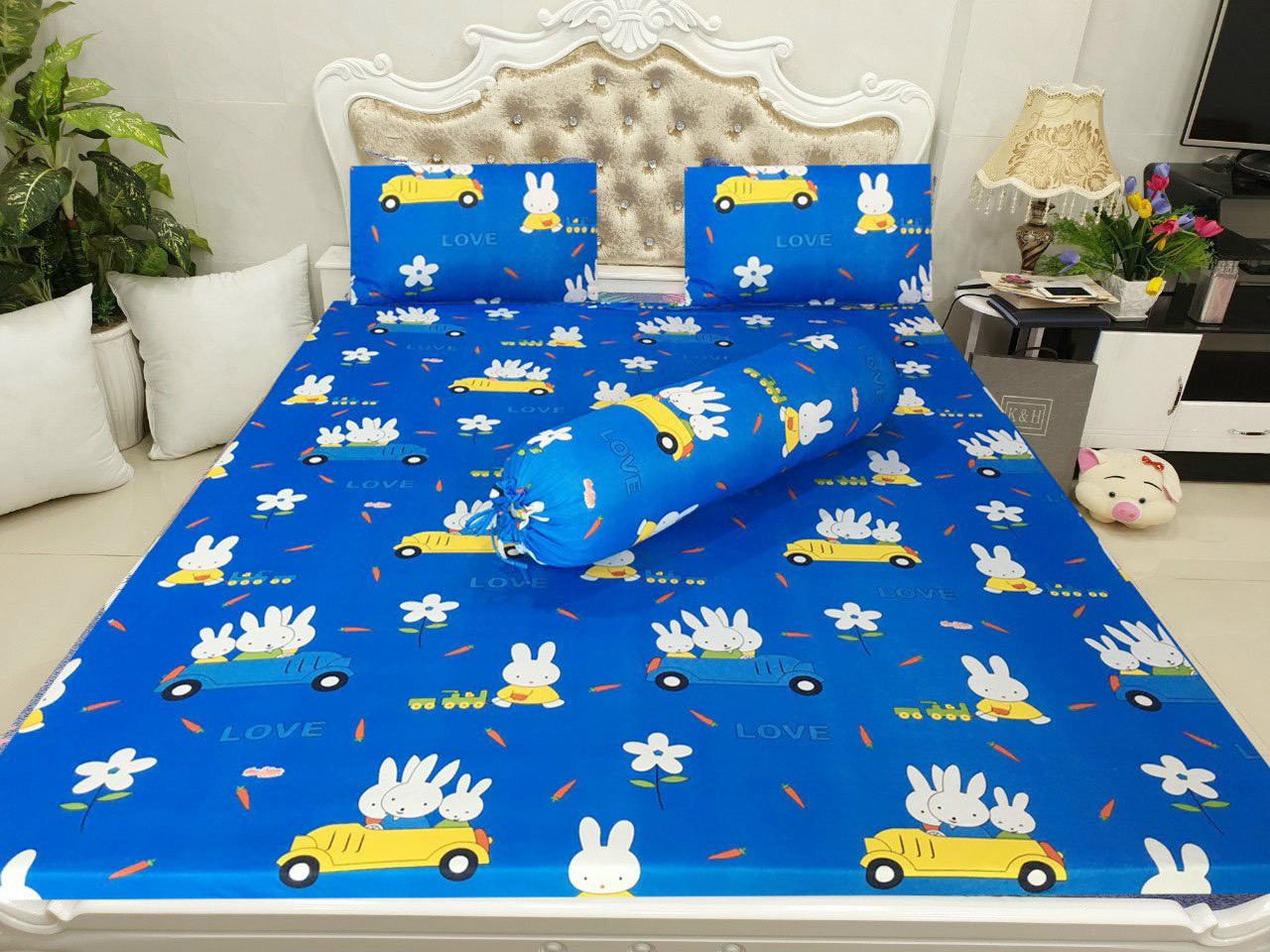 GA THUN HÀN QUỐC 4 MÓN(GA + 1 VỎ GỐI ÔM + 2 VỎ GỐI NẰM)