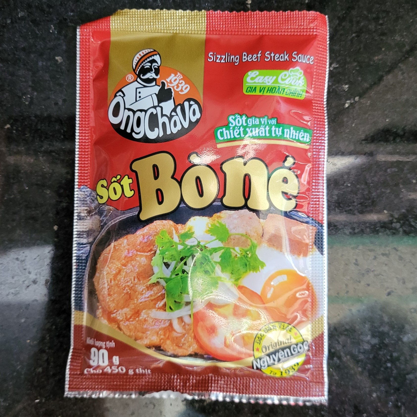 Ông chà và - gói 90g - sốt bò né / sizzling beef steak sauce