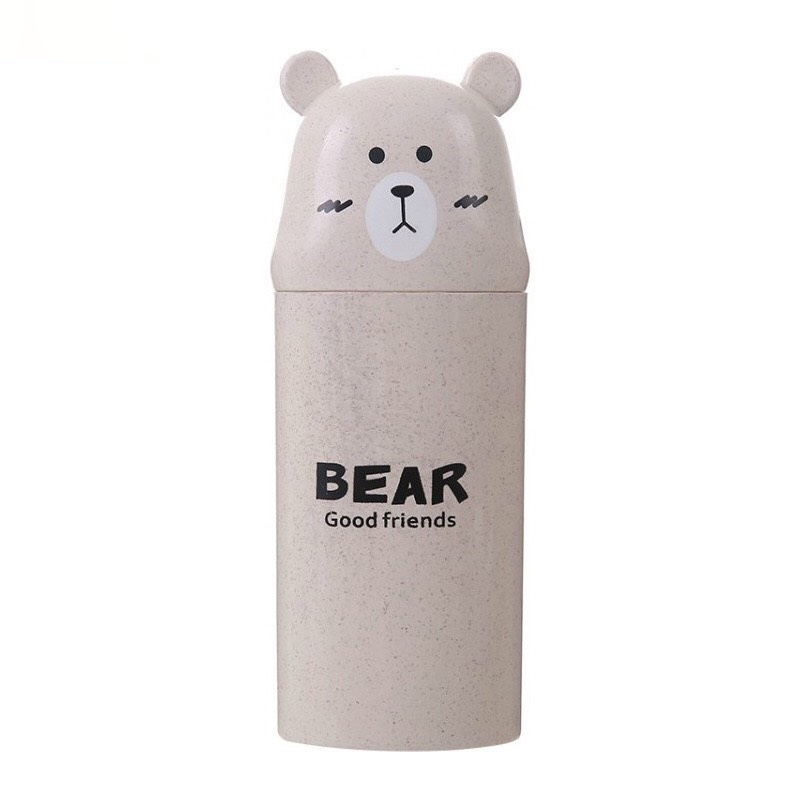 Easy to carry bear's toothbrush, toothpaste, razor with dust cover