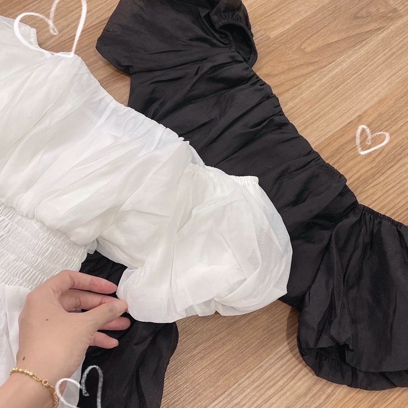 áo nhún eo bẹt vai xinh b18