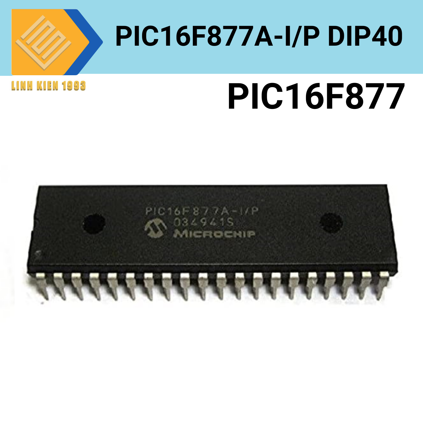 PIC16F877A-I/PT, DIP40 8-Bit PIC16F Microcontroller, 20MHz