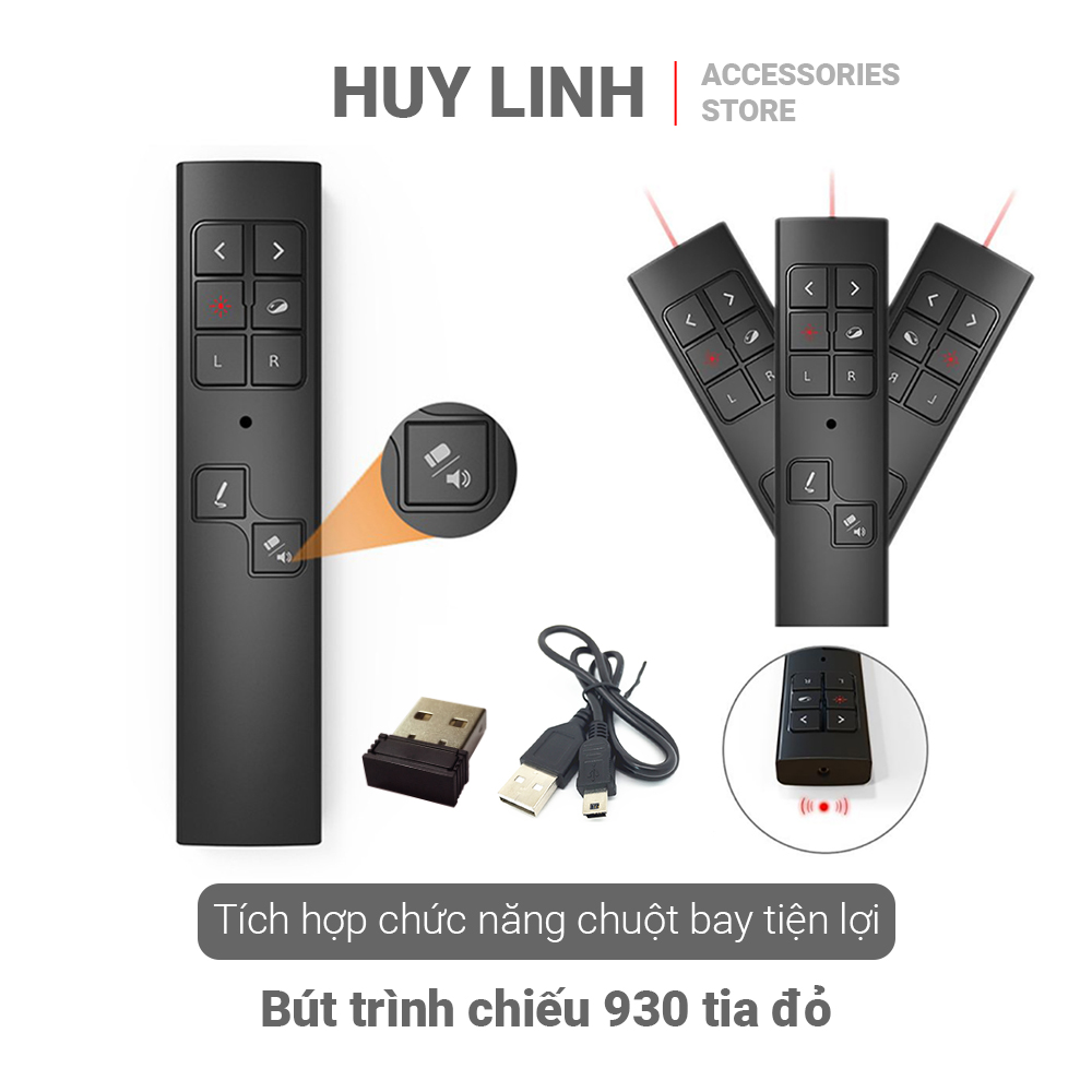 Bút trình chiếu pp930 cho giáo viên, văn phòng, bút trình chiếu viboton pp 930 kiêm chuột bay - hàng chính hãng