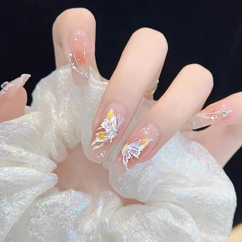 Sticker Dán Móng Tay Hình Bướm 5D Lấp Lánh