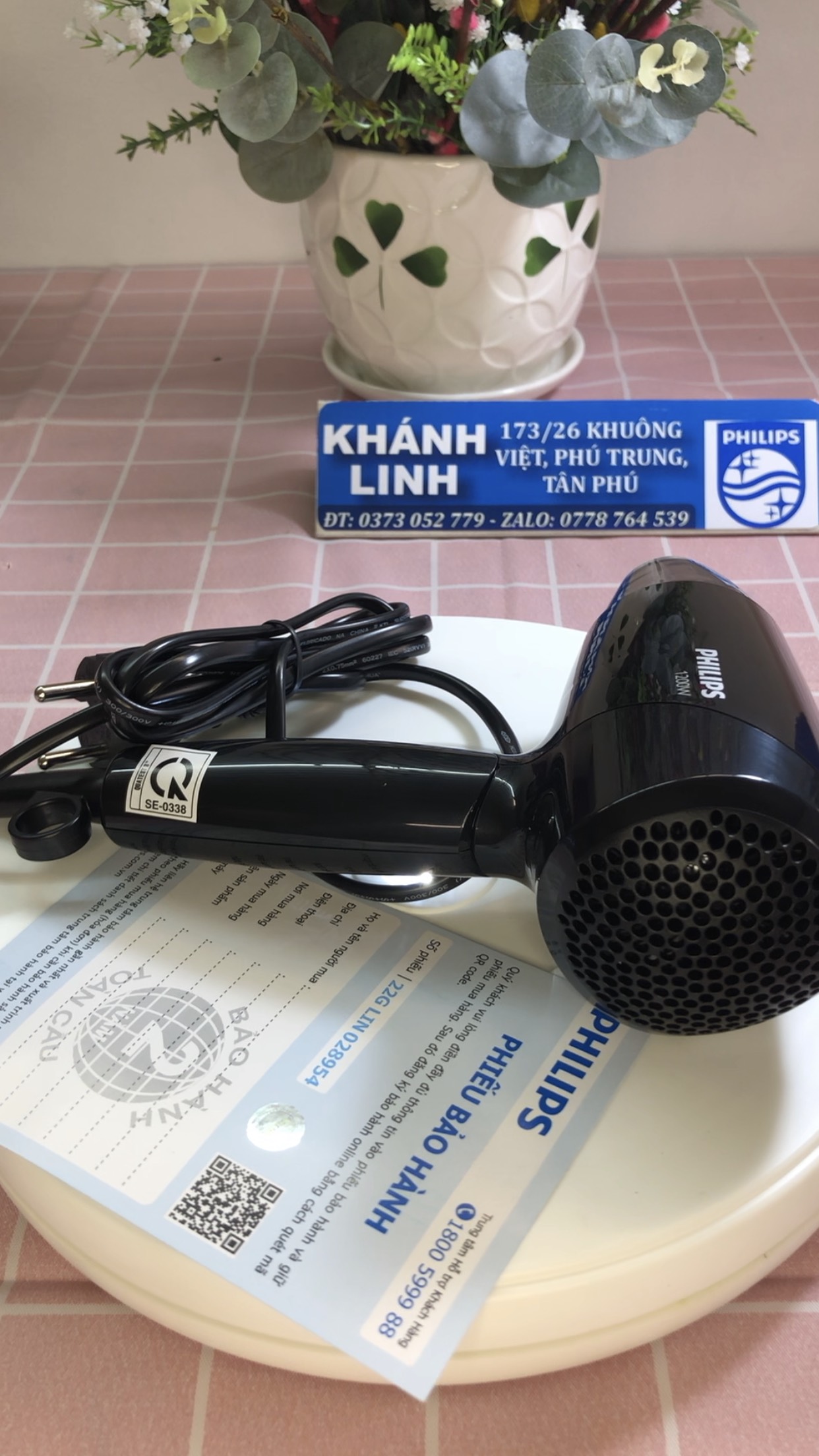 ( Ảnh thật ) Máy sấy tóc Philips BHC010/10 1200W