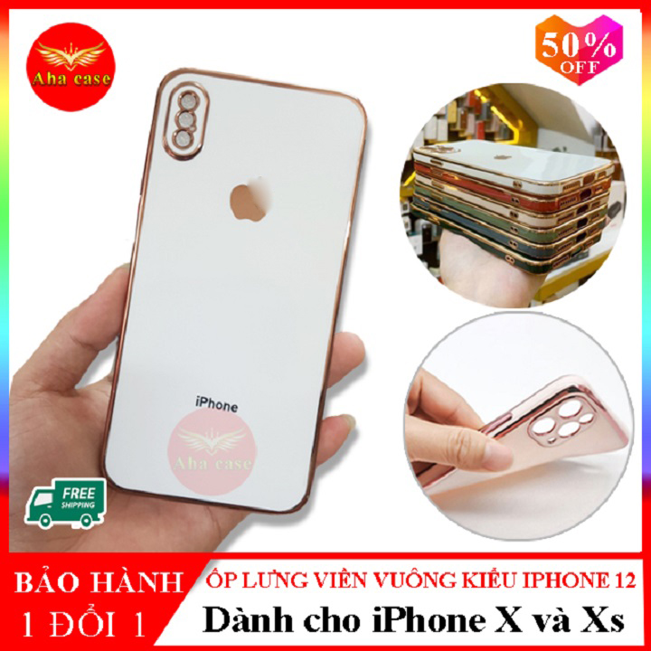 Ốp iphone X, Ốp lưng iphone Xs - Ốp lưng dẻo kiểu dáng iphone 12 sang trọng, lên đời cho iphone X và Xs sang iphone 12 chỉ 3 giây