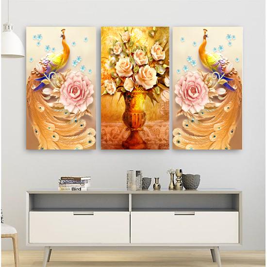 Tranh Dán Tường Chim Công - Chất liệu Decal chống thấm nước - Kích thước 50 x 70 40 x 60 - MS 02