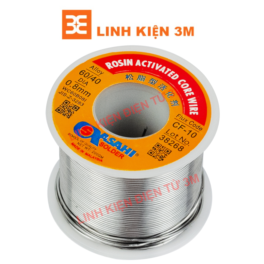 Thiếc Hàn Asahi 60% 0.8mm (loại 200g, 500g)