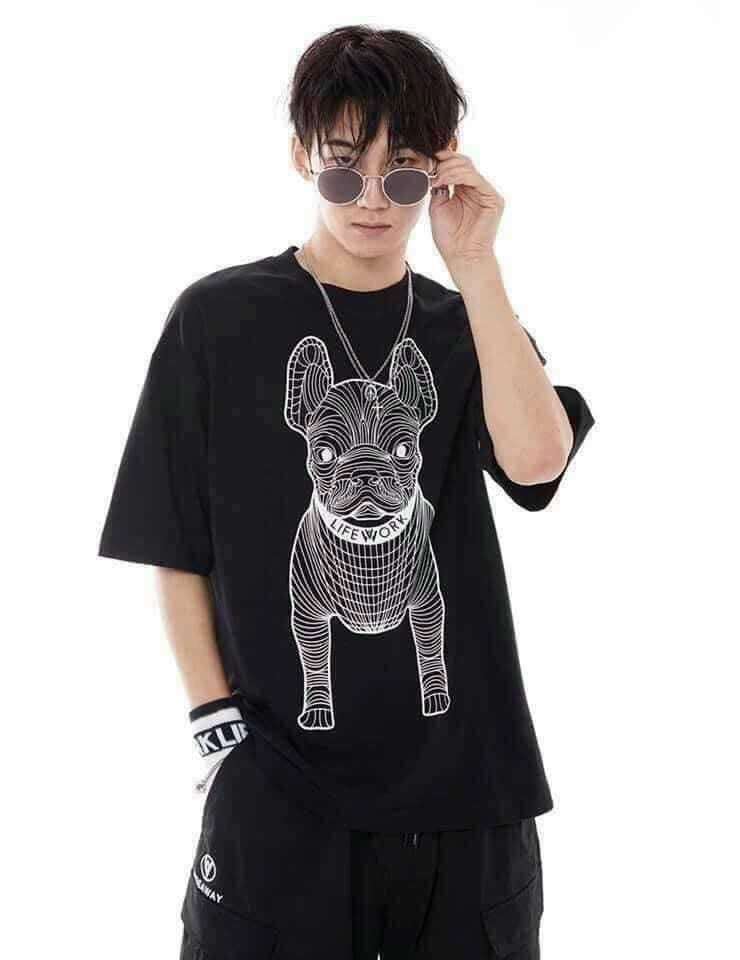 ÁO THUN UNISEX FORM RỘNG IN HÌNH CÚN PULL CỰC HOT