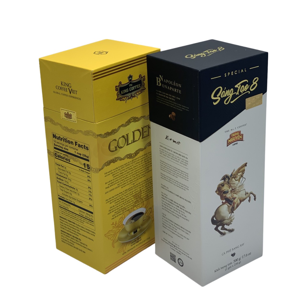 Combo 2 Hộp Cà phê rang xay pha phin cao cấp Trung Nguyên và King Coffee ( Sáng tạo 8 -500gam - Golden 450gam)