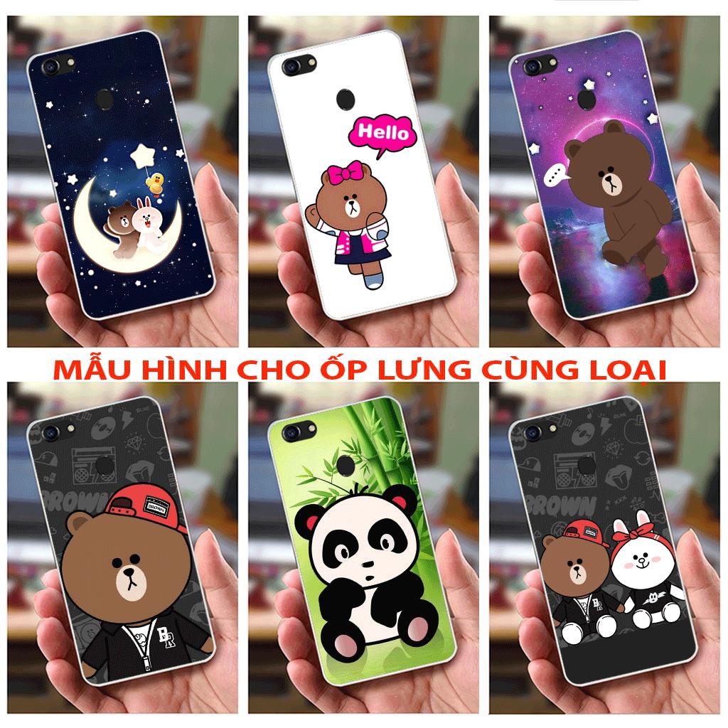 Ốp lưng Oppo F5 (dẻo viền trắng trong) - Gấu Trúc